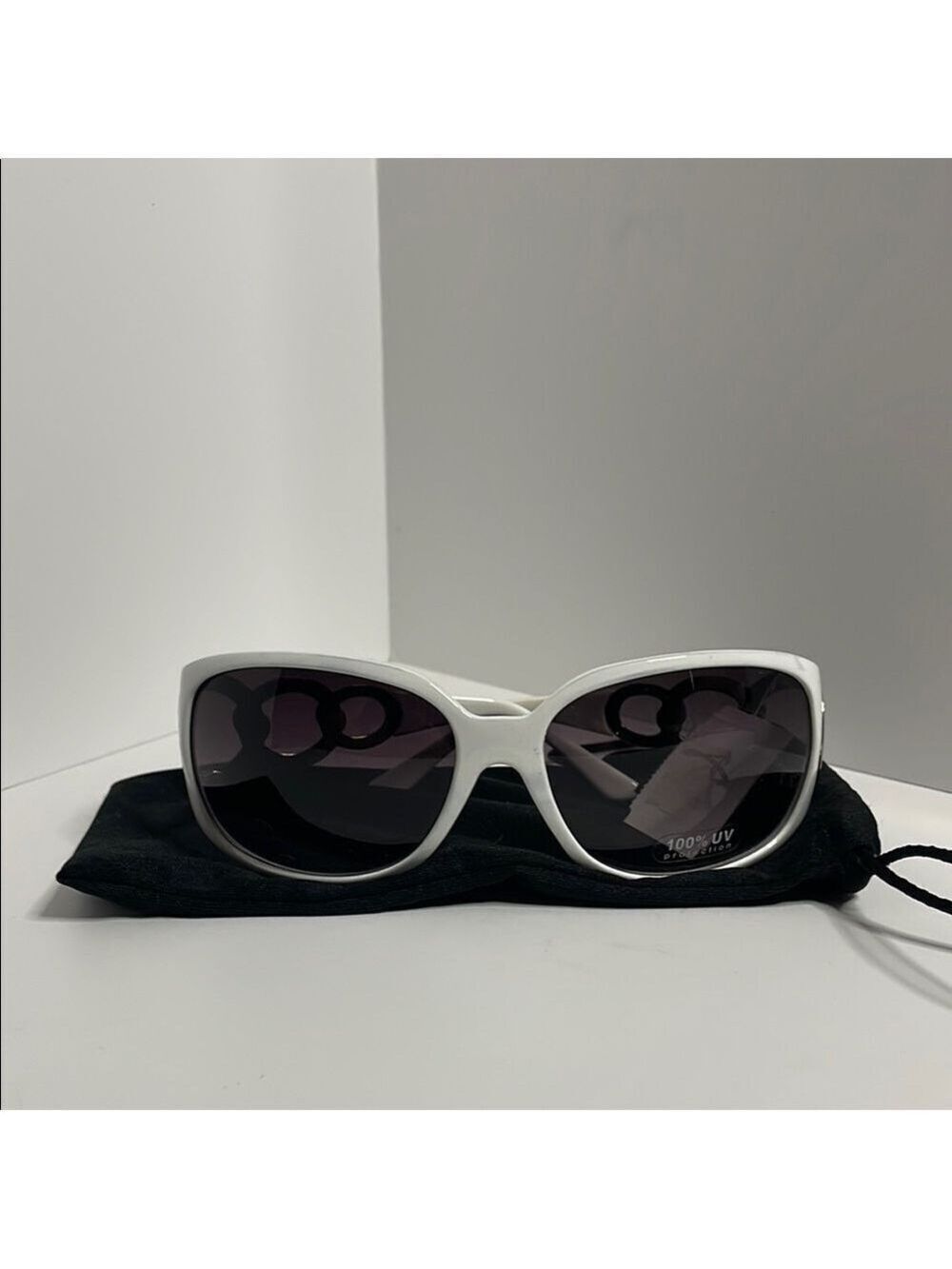White Sunglasses with Black Lenses